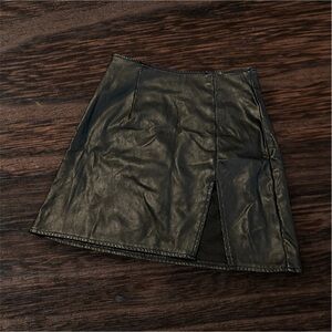 Black Mini Pencil Skirt with Slit